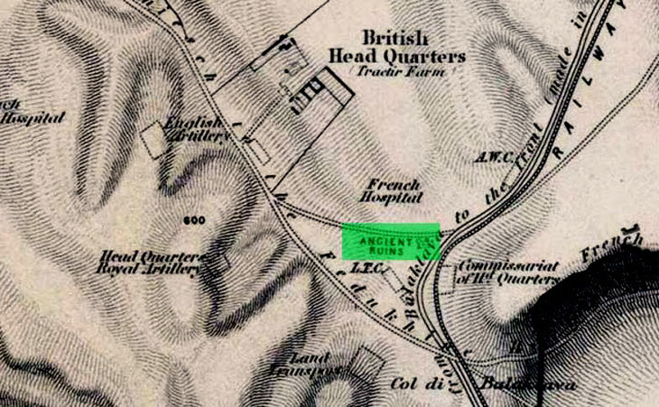 Раскопки под Балаклавой (английская карта)