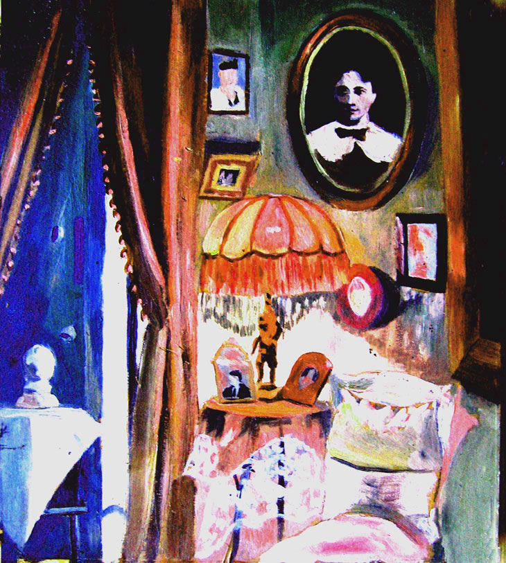 Этюд «Уголок квартиры Е.В. Никитиной», рис. автором очерка